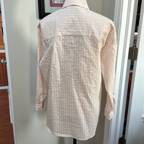 Pale Pink Striped Woven Button Down Size S - Picture 3 of 5